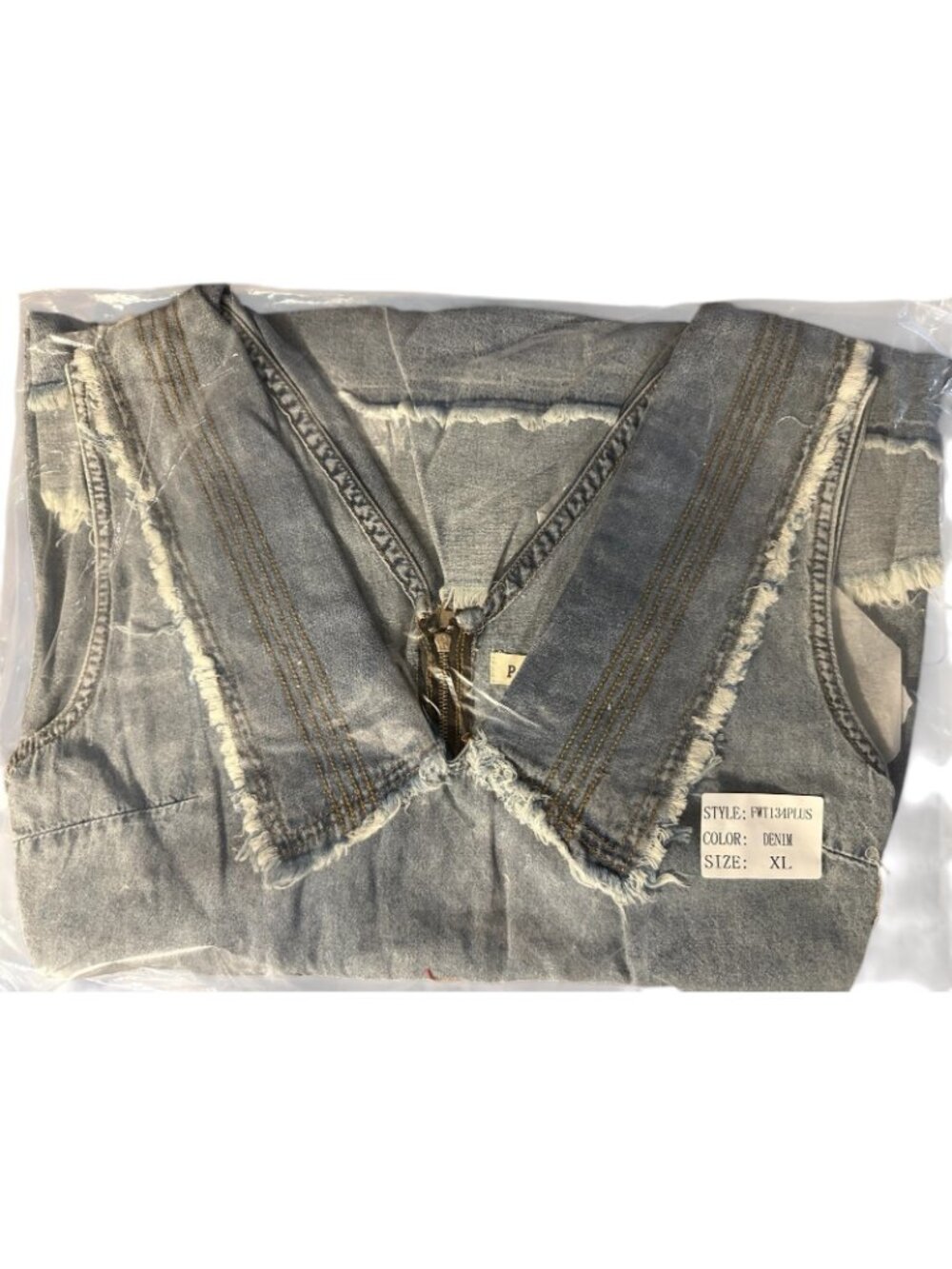 POL FWT134 Plus Sizes Denim Blue Babydoll Tank NWT Sleeveless V Neck Boho Top - Picture 5 of 5